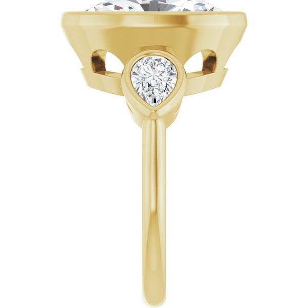 Bezel-Set Three-Stone Engagement Ring Image 4 Blue Water Jewelers Saint Augustine, FL