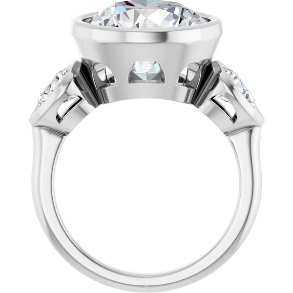 Bezel-Set Three-Stone Engagement Ring Image 2 Blue Water Jewelers Saint Augustine, FL