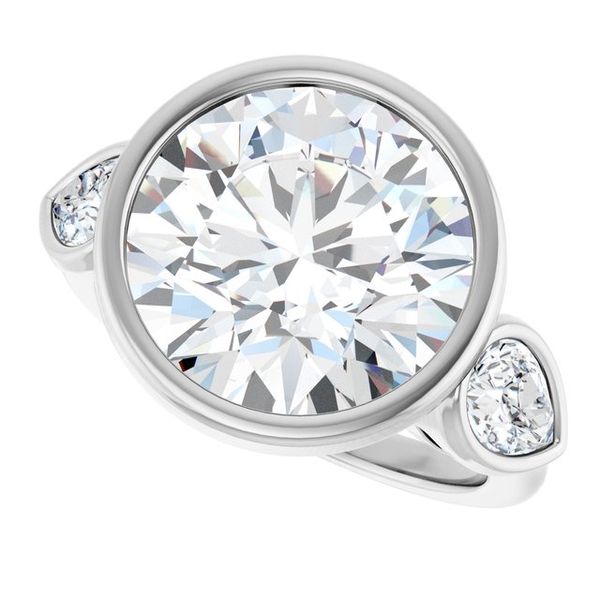 Bezel-Set Three-Stone Engagement Ring Image 5 Blue Water Jewelers Saint Augustine, FL