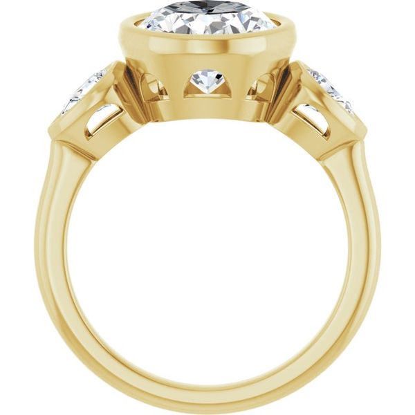 Bezel-Set Three-Stone Engagement Ring Image 2 Waddington Jewelers Bowling Green, OH