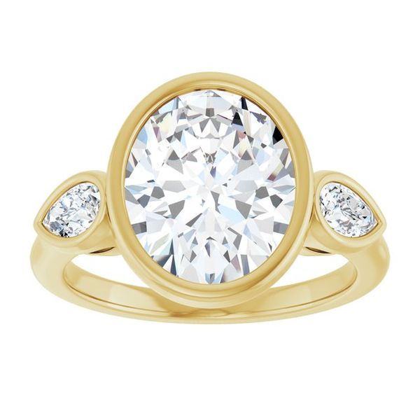 Bezel-Set Three-Stone Engagement Ring Image 3 Waddington Jewelers Bowling Green, OH