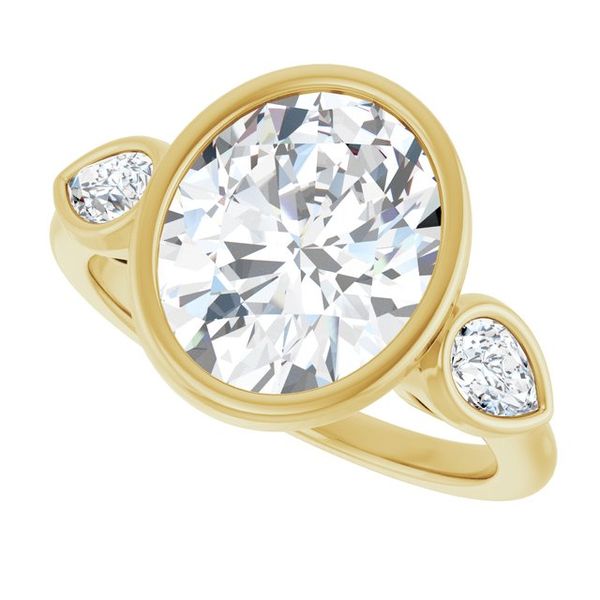 Bezel-Set Three-Stone Engagement Ring Image 5 Waddington Jewelers Bowling Green, OH