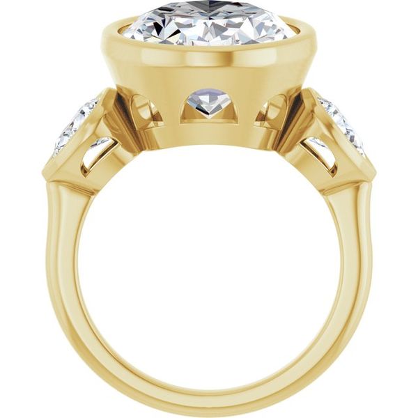 Bezel-Set Three-Stone Engagement Ring Image 2 Blocher Jewelers Ellwood City, PA