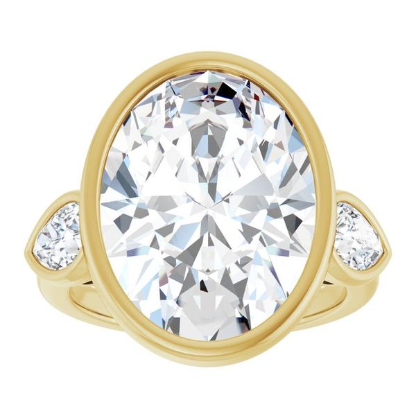 Bezel-Set Three-Stone Engagement Ring Image 3 Blocher Jewelers Ellwood City, PA