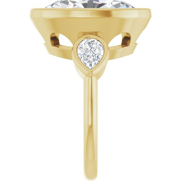 Bezel-Set Three-Stone Engagement Ring Image 4 Blocher Jewelers Ellwood City, PA