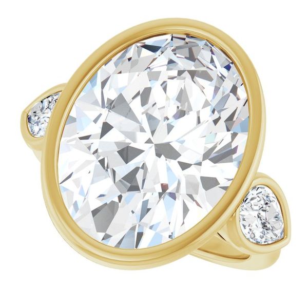 Bezel-Set Three-Stone Engagement Ring Image 5 Blocher Jewelers Ellwood City, PA