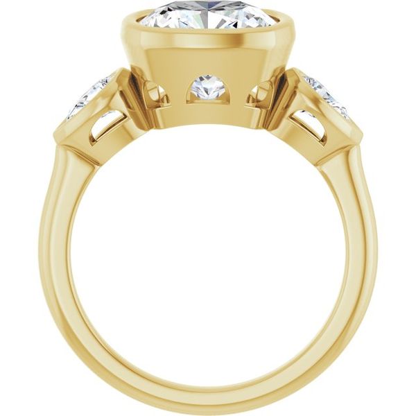 Bezel-Set Three-Stone Engagement Ring Image 2 Blue Water Jewelers Saint Augustine, FL