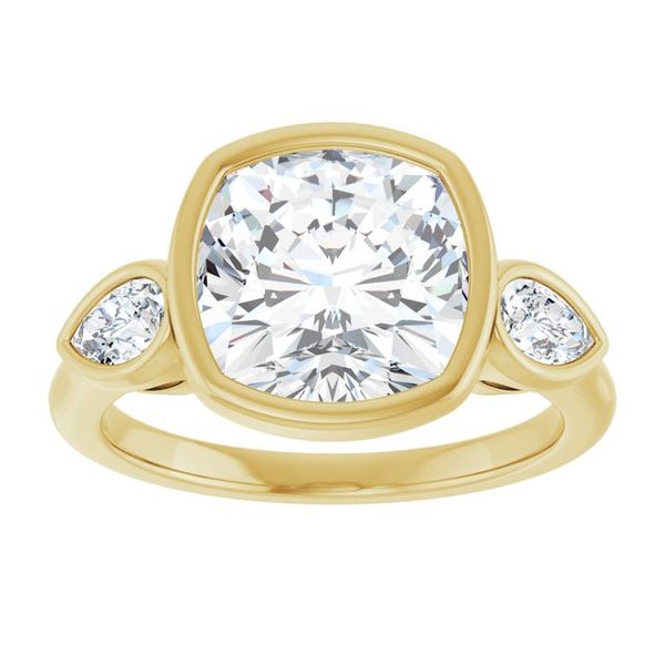 Bezel-Set Three-Stone Engagement Ring Image 3 Blue Water Jewelers Saint Augustine, FL