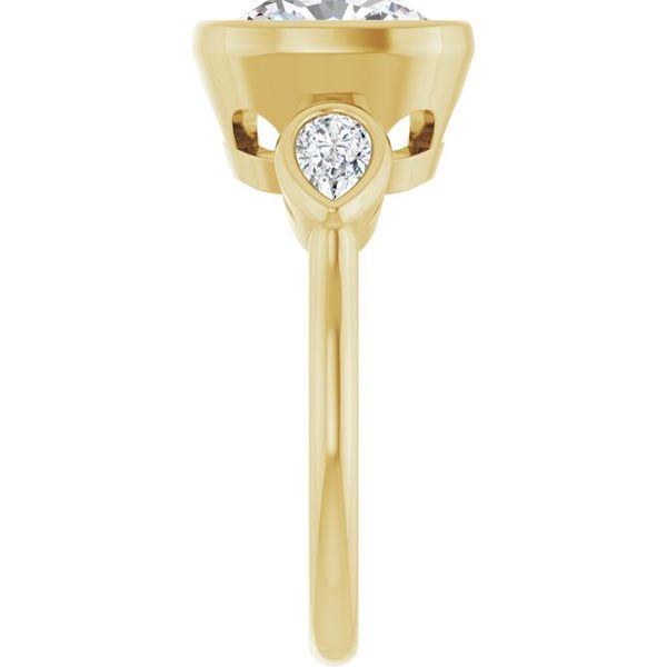 Bezel-Set Three-Stone Engagement Ring Image 4 Blue Water Jewelers Saint Augustine, FL