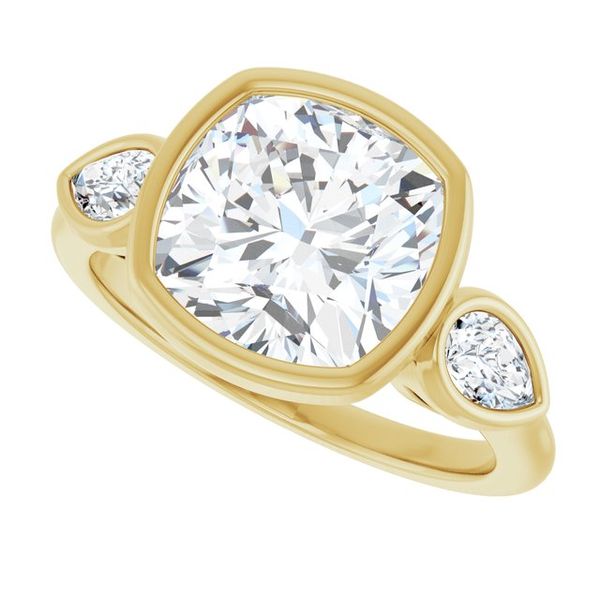 Bezel-Set Three-Stone Engagement Ring Image 5 Blue Water Jewelers Saint Augustine, FL