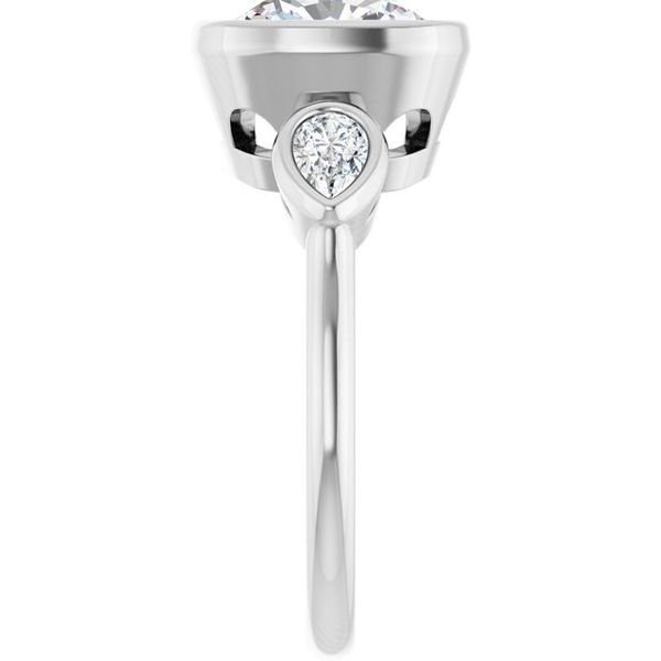 Bezel-Set Three-Stone Engagement Ring Image 4 Waddington Jewelers Bowling Green, OH