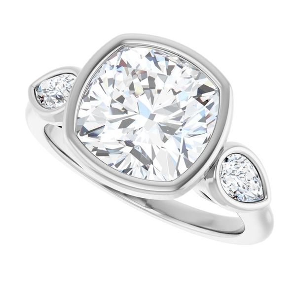 Bezel-Set Three-Stone Engagement Ring Image 5 Waddington Jewelers Bowling Green, OH