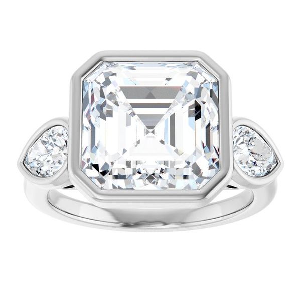 Bezel-Set Three-Stone Engagement Ring Image 3 The Diamond Ring Co San Jose, CA