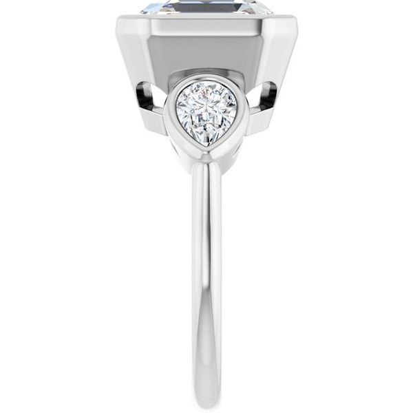 Bezel-Set Three-Stone Engagement Ring Image 4 The Diamond Ring Co San Jose, CA