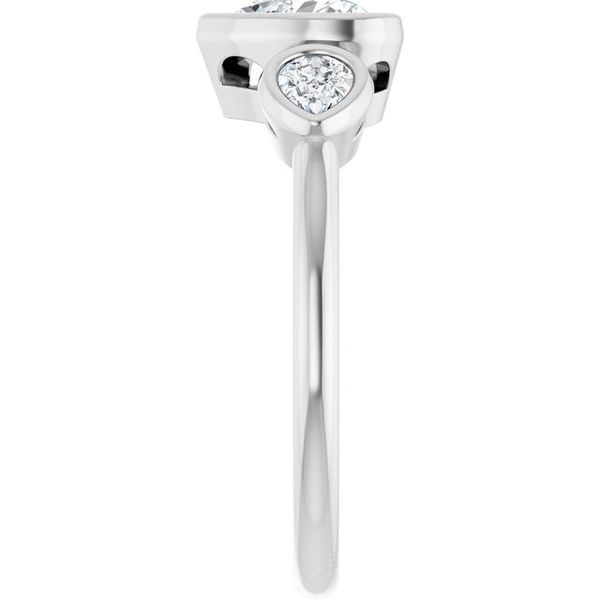 Bezel-Set Three-Stone Engagement Ring Image 4 The Diamond Ring Co San Jose, CA