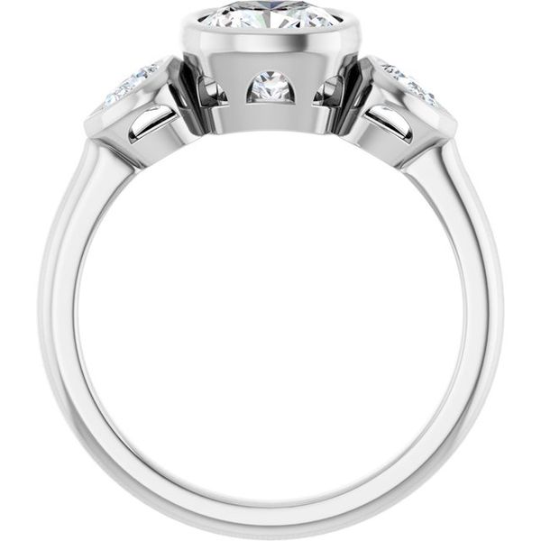 Bezel-Set Three-Stone Engagement Ring Image 2 Blocher Jewelers Ellwood City, PA