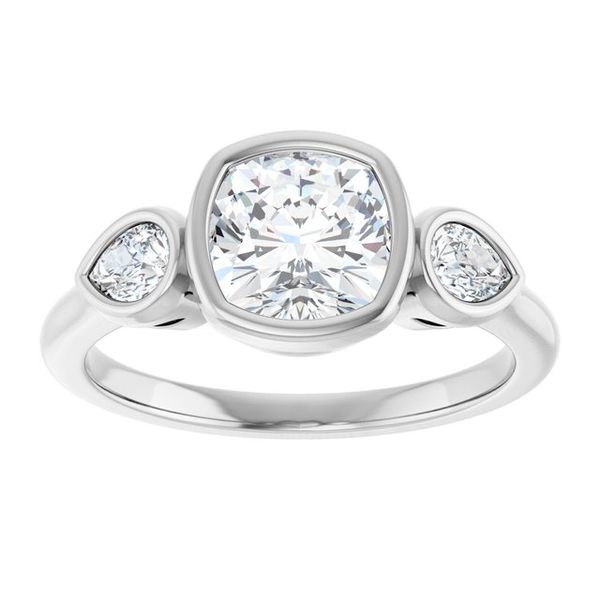 Bezel-Set Three-Stone Engagement Ring Image 3 Blocher Jewelers Ellwood City, PA