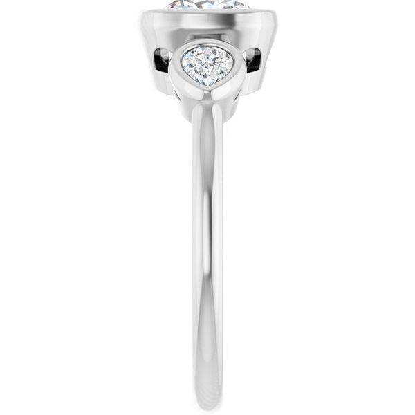 Bezel-Set Three-Stone Engagement Ring Image 4 Blocher Jewelers Ellwood City, PA