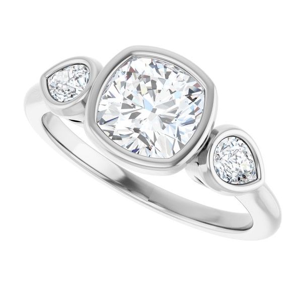 Bezel-Set Three-Stone Engagement Ring Image 5 Blocher Jewelers Ellwood City, PA