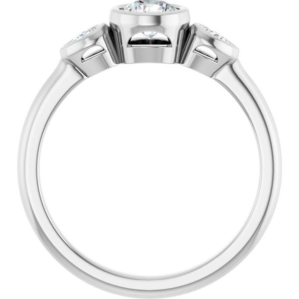 Bezel-Set Three-Stone Engagement Ring Image 2 Segner's Jewelers Fredericksburg, TX