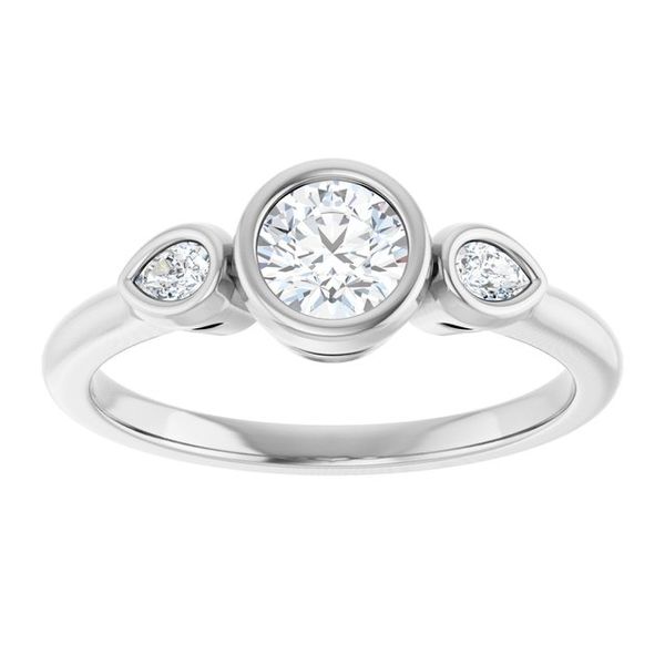 Bezel-Set Three-Stone Engagement Ring Image 3 Segner's Jewelers Fredericksburg, TX