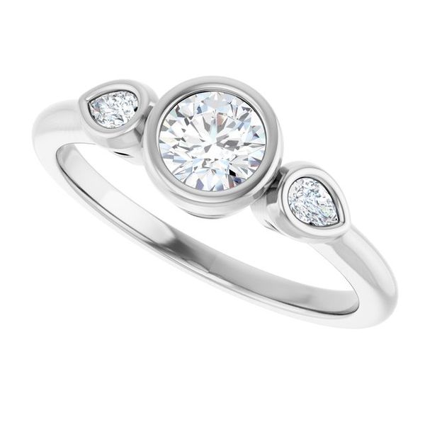 Bezel-Set Three-Stone Engagement Ring Image 5 Segner's Jewelers Fredericksburg, TX
