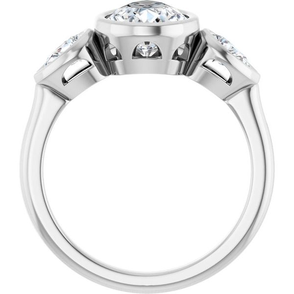 Bezel-Set Three-Stone Engagement Ring Image 2 Segner's Jewelers Fredericksburg, TX