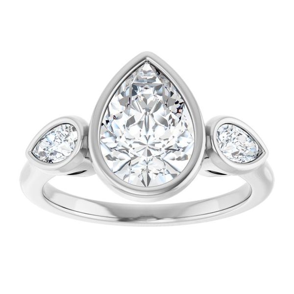 Bezel-Set Three-Stone Engagement Ring Image 3 Segner's Jewelers Fredericksburg, TX