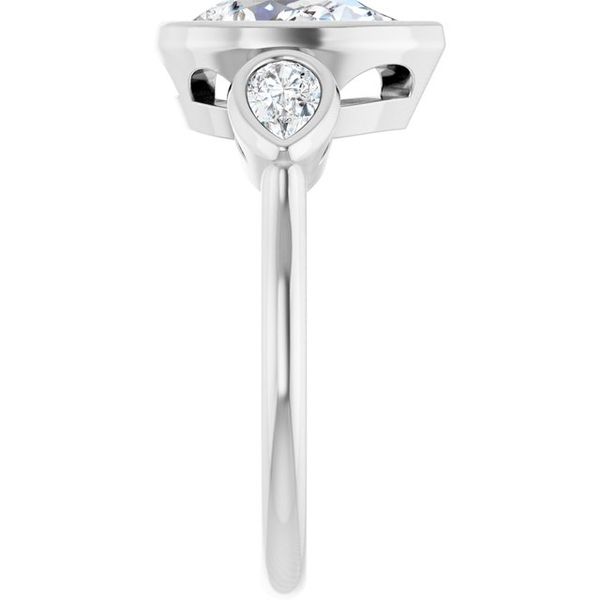 Bezel-Set Three-Stone Engagement Ring Image 4 Segner's Jewelers Fredericksburg, TX