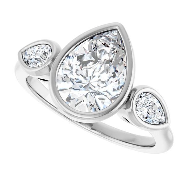 Bezel-Set Three-Stone Engagement Ring Image 5 Segner's Jewelers Fredericksburg, TX