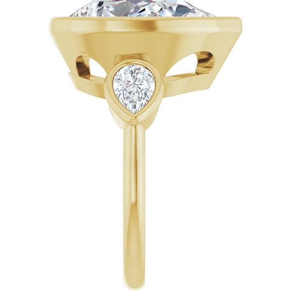 Bezel-Set Three-Stone Engagement Ring Image 4 Blue Water Jewelers Saint Augustine, FL