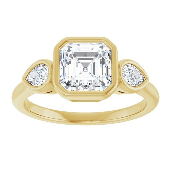 Bezel-Set Three-Stone Engagement Ring Image 3 Waddington Jewelers Bowling Green, OH