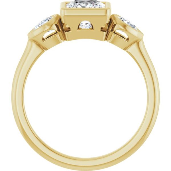 Bezel-Set Three-Stone Engagement Ring Image 2 Waddington Jewelers Bowling Green, OH