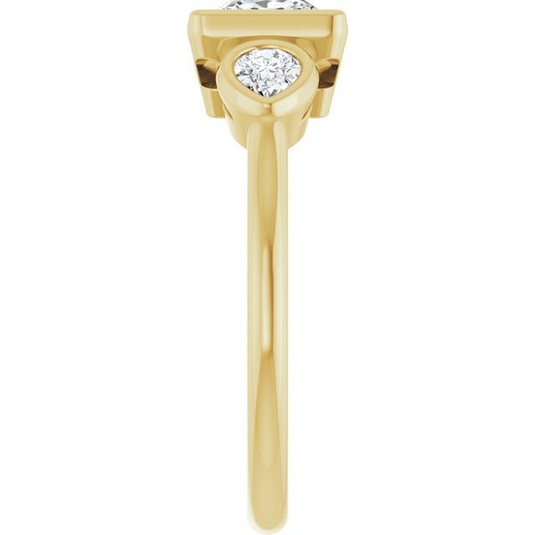 Bezel-Set Three-Stone Engagement Ring Image 4 Waddington Jewelers Bowling Green, OH