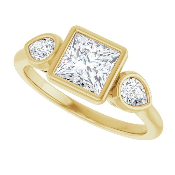 Bezel-Set Three-Stone Engagement Ring Image 5 Waddington Jewelers Bowling Green, OH