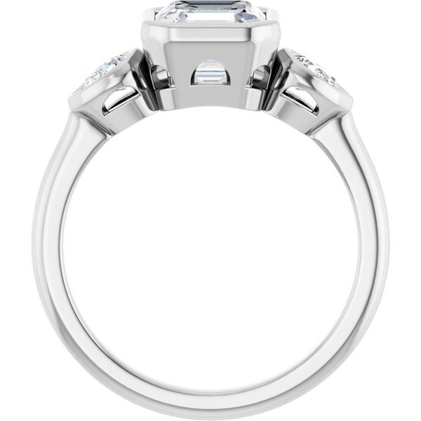 Bezel-Set Three-Stone Engagement Ring Image 2 Waddington Jewelers Bowling Green, OH