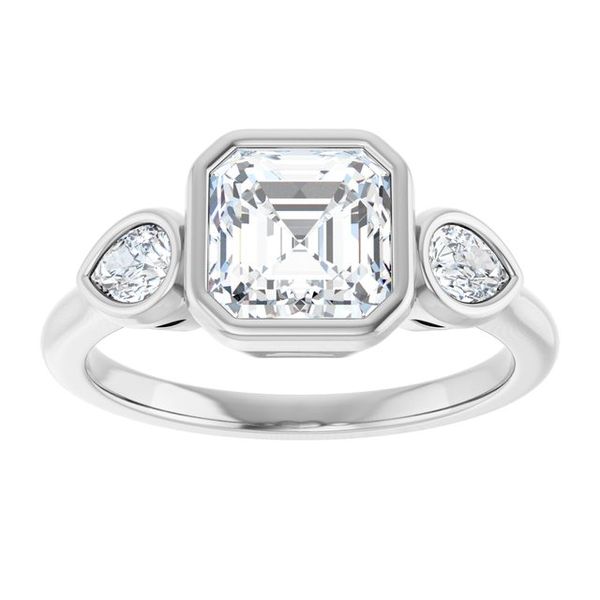 Bezel-Set Three-Stone Engagement Ring Image 3 Waddington Jewelers Bowling Green, OH