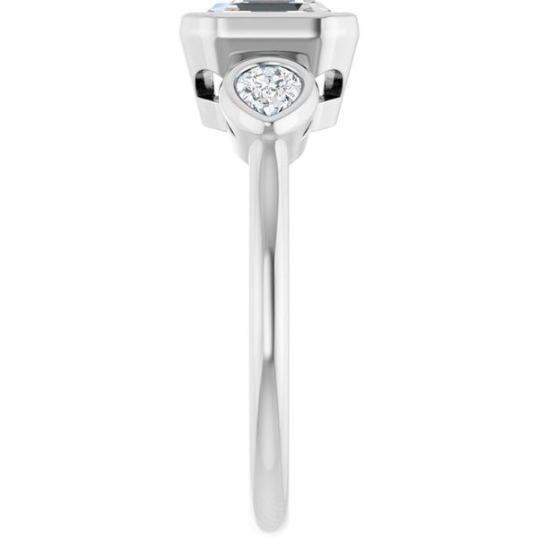 Bezel-Set Three-Stone Engagement Ring Image 4 Waddington Jewelers Bowling Green, OH