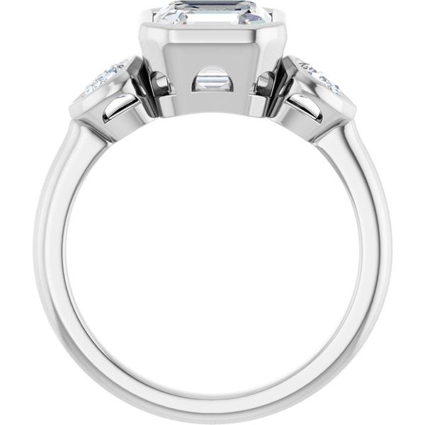 Bezel-Set Three-Stone Engagement Ring Image 2 Waddington Jewelers Bowling Green, OH