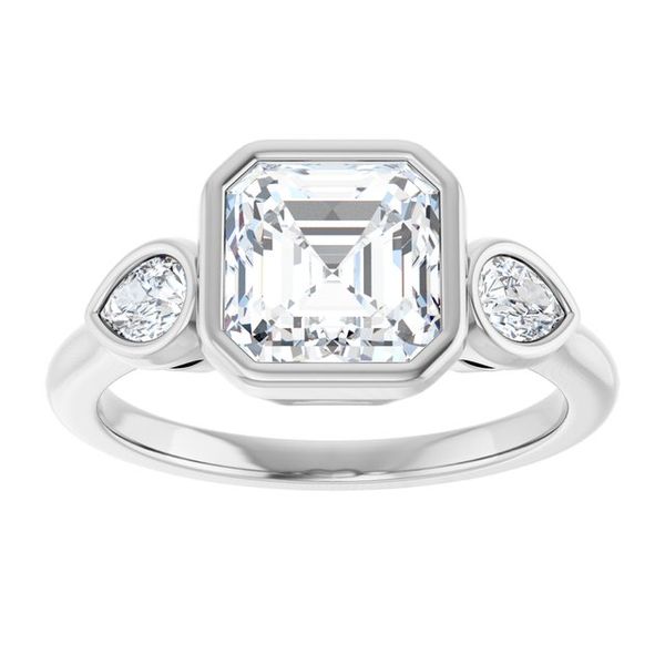 Bezel-Set Three-Stone Engagement Ring Image 3 Waddington Jewelers Bowling Green, OH