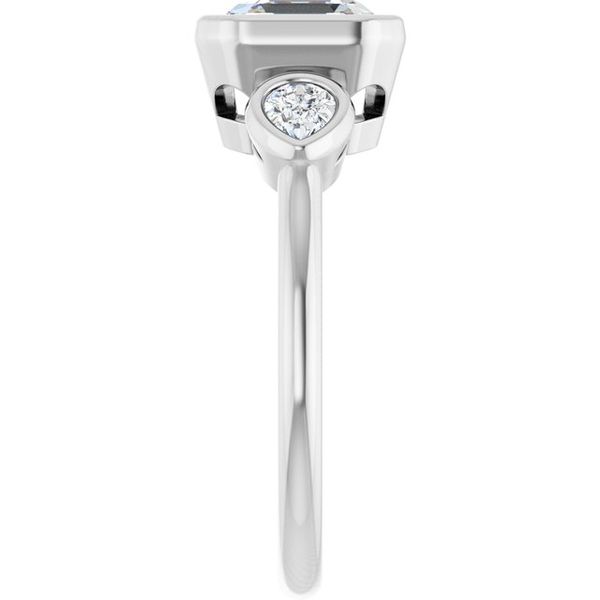 Bezel-Set Three-Stone Engagement Ring Image 4 Waddington Jewelers Bowling Green, OH