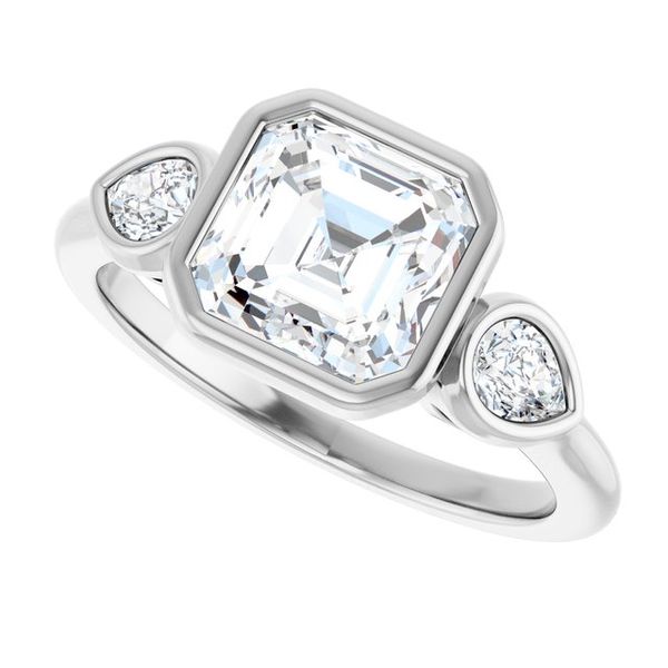 Bezel-Set Three-Stone Engagement Ring Image 5 Waddington Jewelers Bowling Green, OH