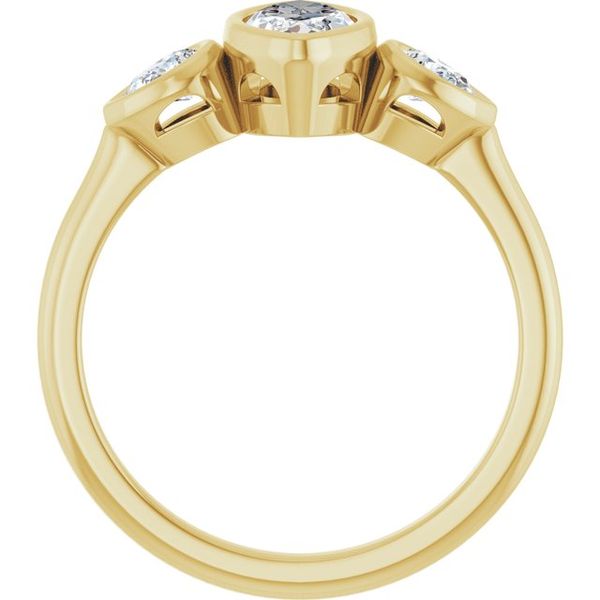 Bezel-Set Three-Stone Engagement Ring Image 2 Waddington Jewelers Bowling Green, OH