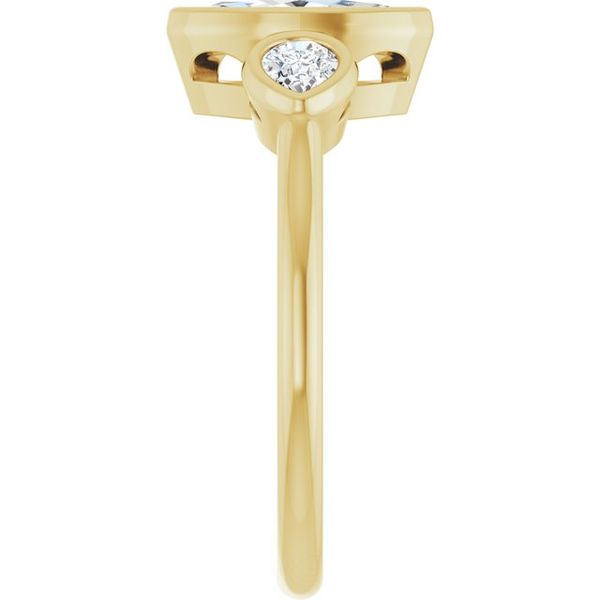 Bezel-Set Three-Stone Engagement Ring Image 4 Waddington Jewelers Bowling Green, OH