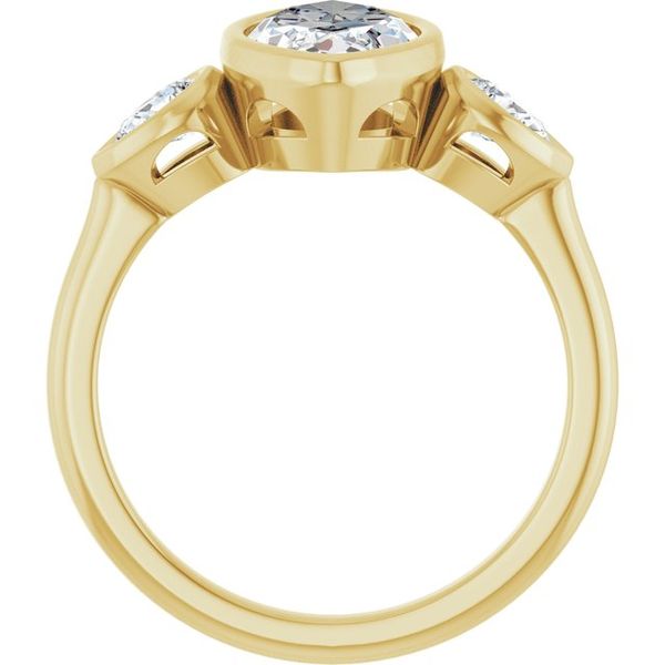 Bezel-Set Three-Stone Engagement Ring Image 2 Blue Water Jewelers Saint Augustine, FL
