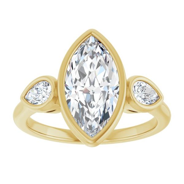Bezel-Set Three-Stone Engagement Ring Image 3 Blue Water Jewelers Saint Augustine, FL