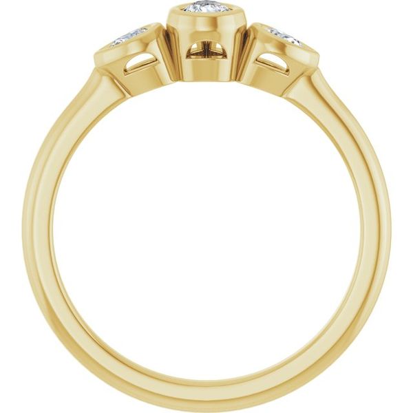 Bezel-Set Three-Stone Engagement Ring Image 2 Waddington Jewelers Bowling Green, OH