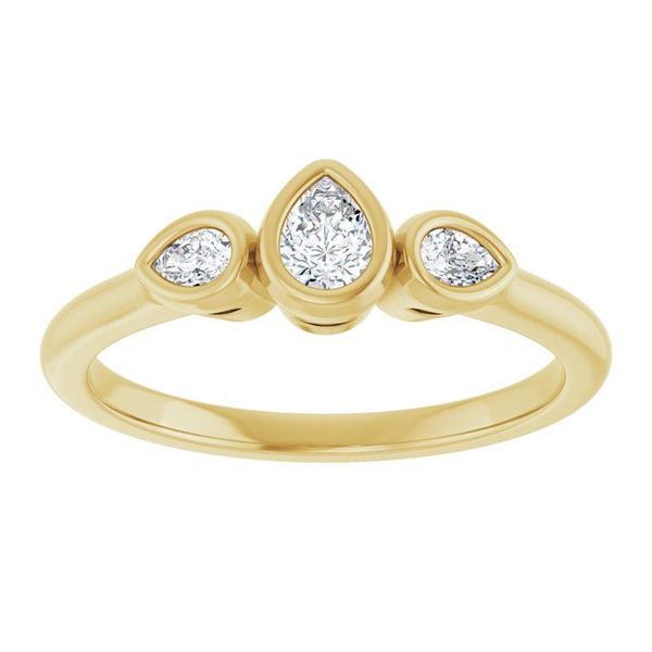 Bezel-Set Three-Stone Engagement Ring Image 3 Waddington Jewelers Bowling Green, OH