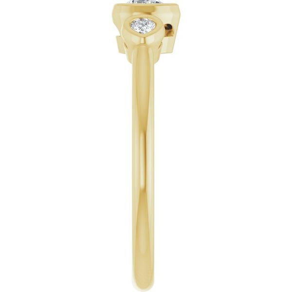 Bezel-Set Three-Stone Engagement Ring Image 4 Waddington Jewelers Bowling Green, OH
