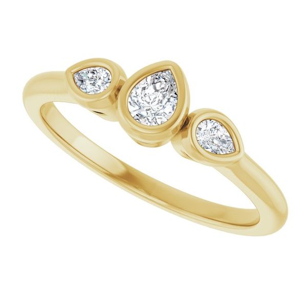 Bezel-Set Three-Stone Engagement Ring Image 5 Waddington Jewelers Bowling Green, OH